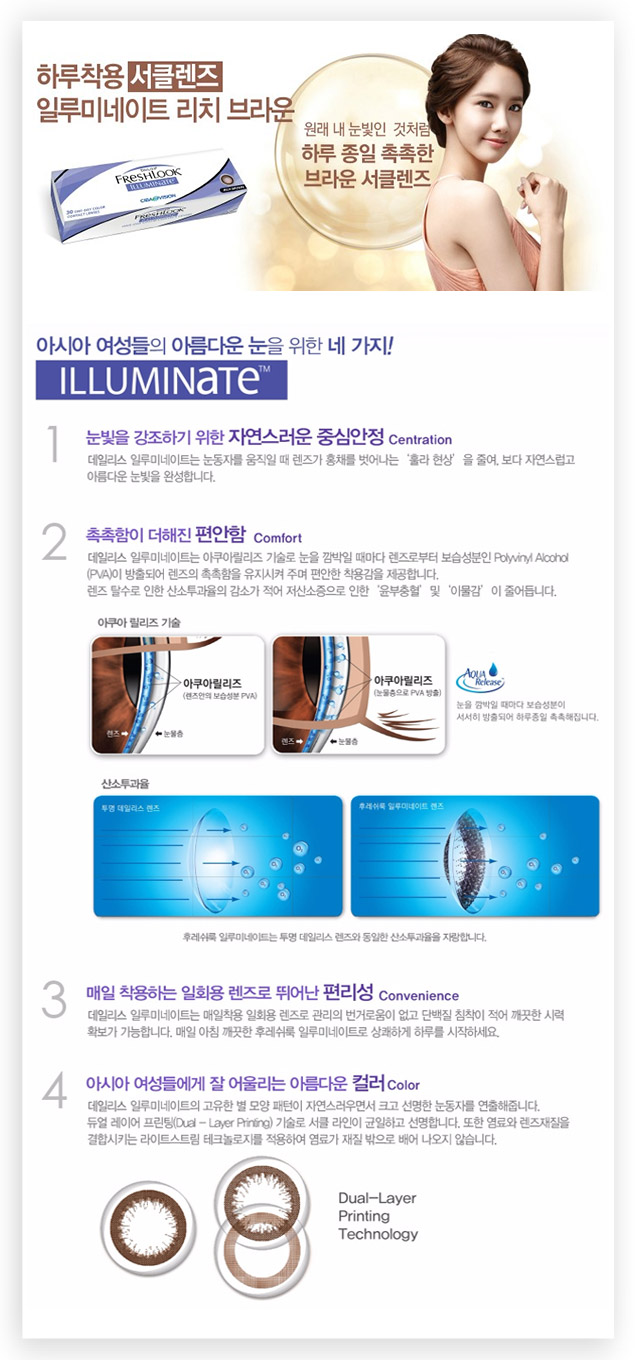 Third description images of Alcon Freshlook Illuminate 1-Day Rich Brown (30pcs) Colored Contact Lenses